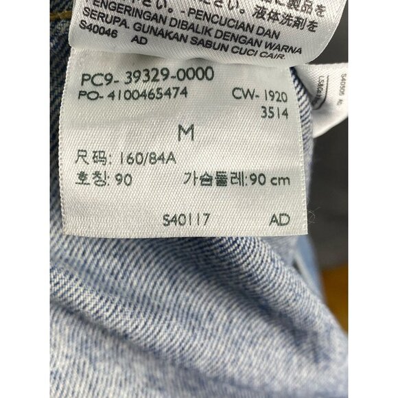 Levis Womens Jean Jacket Cropped Blue Buttons Waist Tabs Pockets Collared M New - Picture 6 of 10